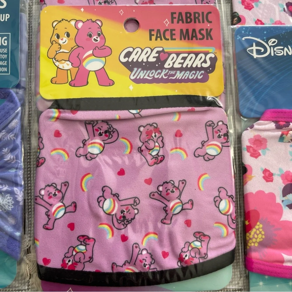 Kids Character Face Mask Care Bears Frozen Minnie Mouse (6 total) New
